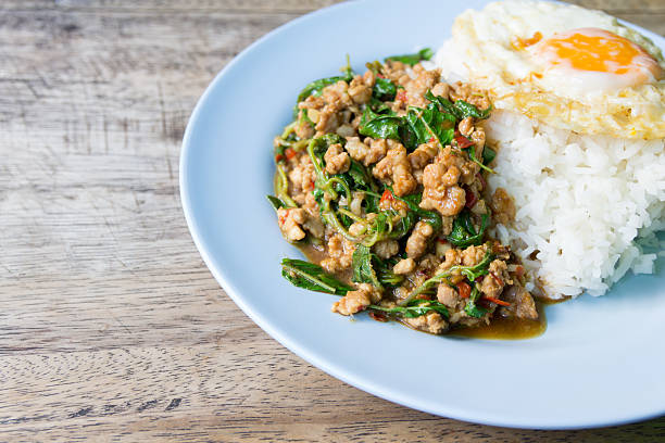 Stir-fry Thai Pork Basil | Pad Grapow Moo Kai Dow